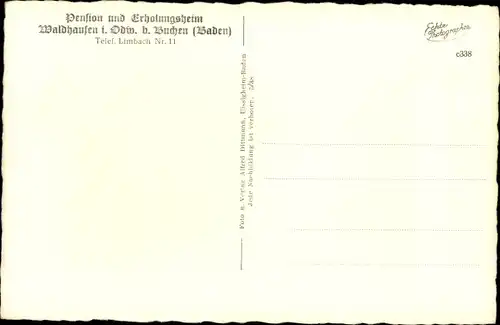 Ak Waldhausen Buchen im Odenwald, Pension und Erholungsheim