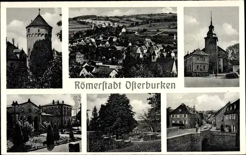 Ak Osterburken im Neckar Odenwald Kreis, Ortsansichten, Bahnhof, Kirche