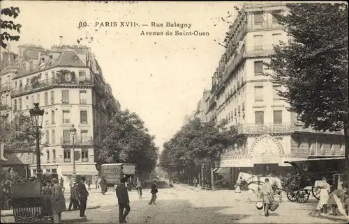 Ak Paris XVII., Rue Balagny, Avenue de Saint Ouen