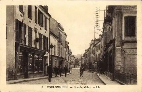 Ak Coulommiers Seine et Marne, Rue de Melun