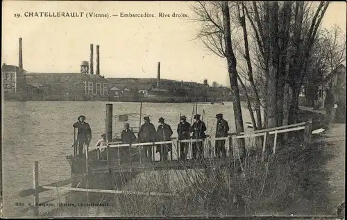 Ak Châtellerault Vienne, Embarcadere, Rive droite