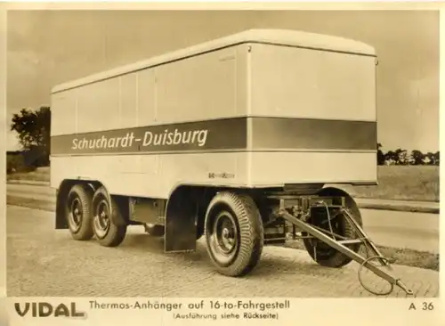 Foto Fahrzeug Firma Vidal Harburg, Thermos-Anhänger auf 16-t-Fahrgestell, Schuchardt Duisburg