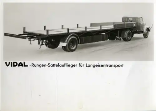 Foto Fahrzeug Firma Vidal Harburg, Rungen Sattelauflieger für Langeisentransport