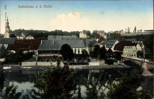 Ak Lunzenau in Sachsen, Blick auf den Ort