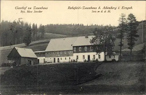 Ak Rehefeld Zaunhaus Altenberg im Erzgebirge, Gasthof zu Zaunhaus