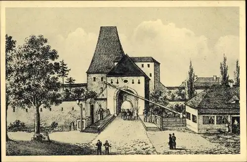 Künstler Ak Zittau in Sachsen, Böhmisches Tor vor 1826