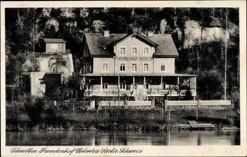 Ak Schmilka Bad Schandau Sächsische Schweiz, Fremdenhof Helvetia