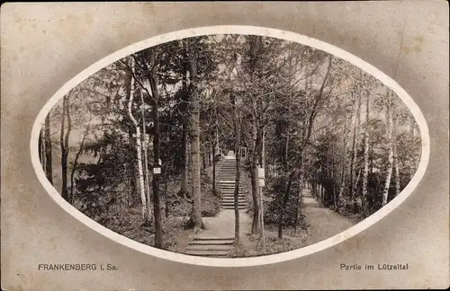 Passepartout Ak Frankenberg an der Zschopau Sachsen, Partie im Lützeltal