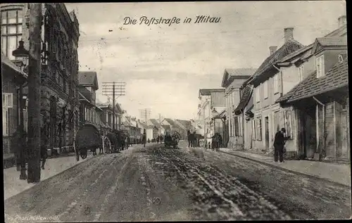 Ak Jelgava Mitau Lettland, Poststraße