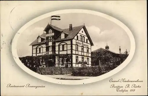 Ak Niederzwehren Kassel in Hessen, Restaurant Rosengarten, Inh. B. Ricke