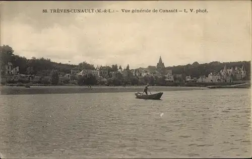 Ak Trèves Cunault Maine et Loire, Vue generale du Cunault