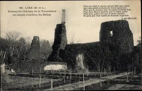 Ak Liré Maine et Loire, Ruines de la Château Turmelière