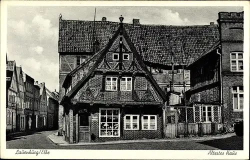 Ak Lauenburg an der Elbe, Altestes Haus