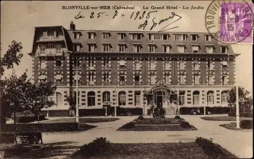 Ak Blonville sur Mer Calvados, Le Grand Hotel, Les Jardins