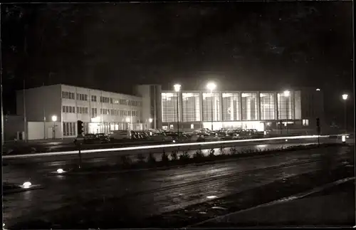 Ak Heidelberg am Neckar, Hauptbahnhof bei Nacht