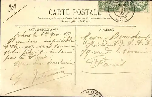 Ak Cahors Lot, Monument Clement Marot