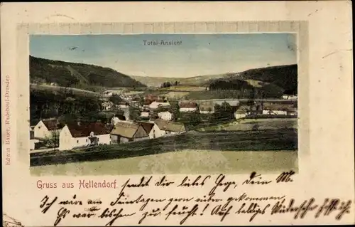 Ak Hellendorf Bad Gottleuba-Berggießhübel in Sachsen, Totalansicht