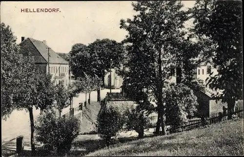 Ak Hellendorf Bad Gottleuba-Berggießhübel in Sachsen, Blick auf den Ort