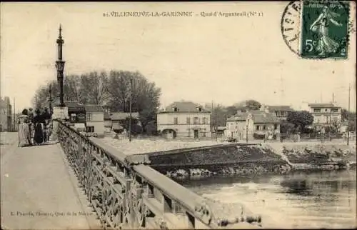 Ak Villeneuve La Garenne Hauts de Seine, Quai d'Argenteuil