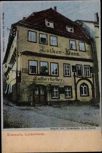 Ak  Lutherstadt Eisenach in Thüringen, Lutherhaus, Seidenimitat