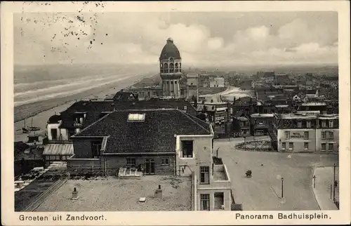 Ak Zandvoort Nordholland, Panorama Badhuisplein