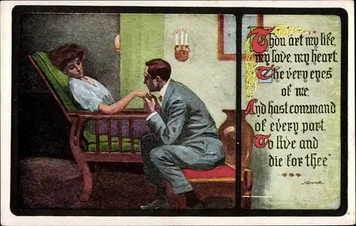 Gedicht Ak Thou art my life, my love, my heart, Herrick, Liebespaar