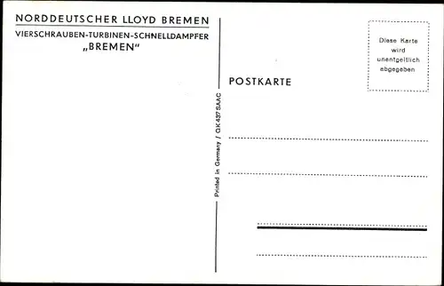 Künstler Ak Vierschrauben Turbinenschnelldampfer Bremen, Norddeutscher Lloyd, Leuchtturm