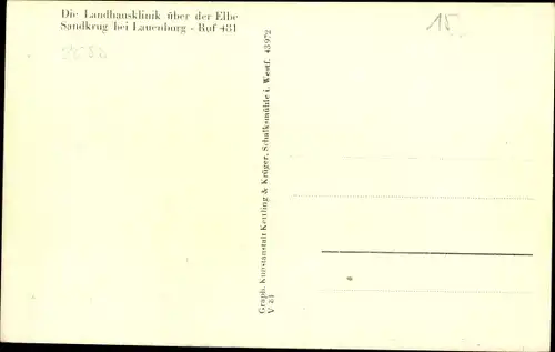 Ak Schnakenbek in Lauenburg, Sandkrug, Landhausklinik