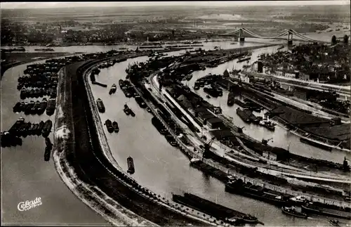 Ak Duisburg im Ruhrgebiet, Duisburg-Ruhrorter Häfen, Fliegeraufnahme