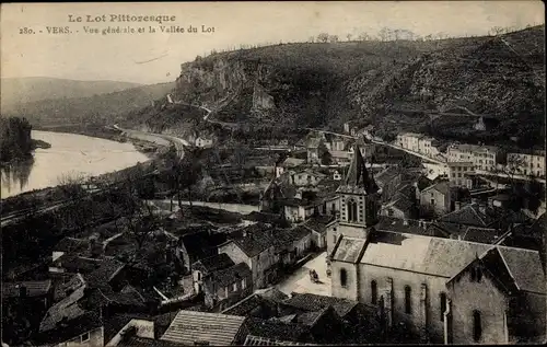 Ak Vers Lot, Vue generale et la Vallee du Lot