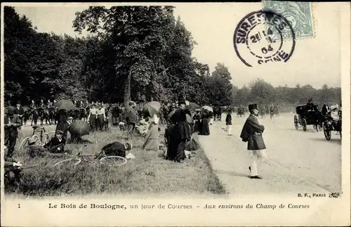 Ak Bois de Boulogne Hauts de Seine, Aux environs du Champ de Courses