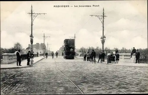 Ak Asnières sur Seine Hauts-de-Seine, Le nouveau Pont