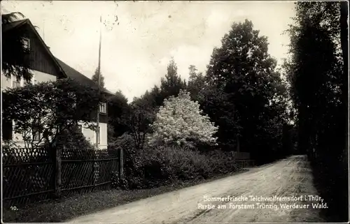 Ak Mohlsdorf Teichwolframsdorf in Thüringen, Partie am Forsthaus Trünzig