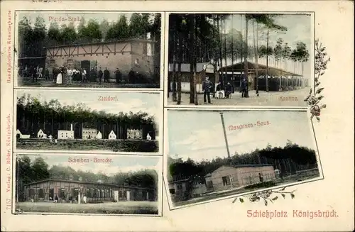 Ak Königsbrück in der Oberlausitz, Schießplatz, Zieldorf, Scheibenbaracke, Maschinen Haus