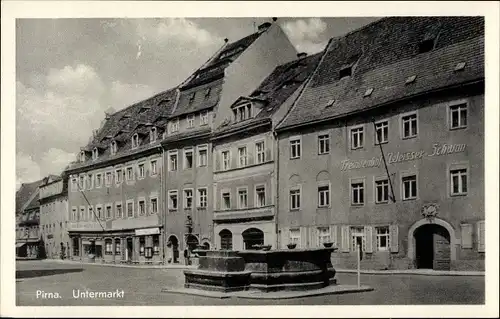 Ak Pirna Elbe, Gasthof Weisser Schwan am Untermarkt