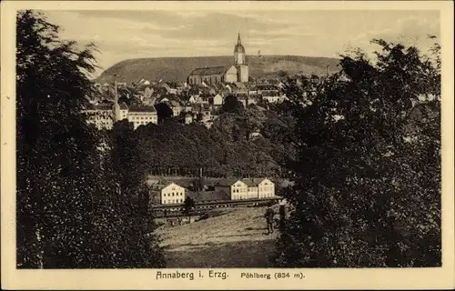 Ak Annaberg Buchholz, Teilansicht mit Kirche
