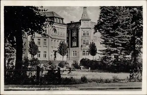 Ak Bischofswerda in Sachsen, Anlagen an der Bahnhofsstraße