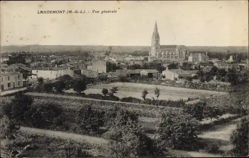 Ak Landemont Maine et Loire, Gesamtansicht mit Kirche