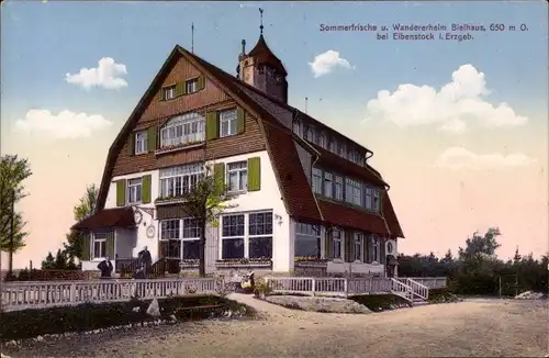 Ak Eibenstock im Erzgebirge Sachsen, Sommerfrische und Wandererheim Bielhaus