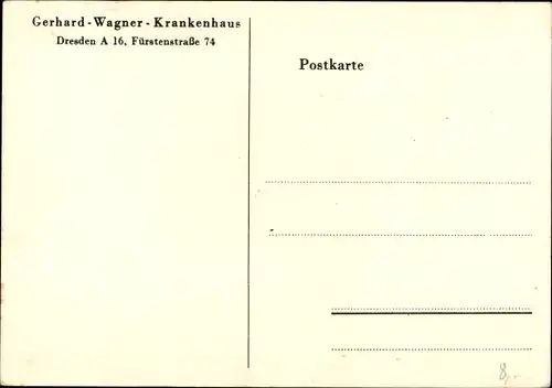 Ak Dresden Altstadt Johannstadt, Gerhard Wagner Krankenhaus, Fürstenstraße 74