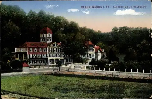 Ak Bad Blankenburg im Kreis Saalfeld Rudolstadt, Blick auf das Sanatorium am Goldberg