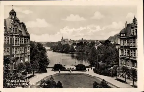 Ak Kaliningrad Königsberg Ostpreußen, Blick nach dem Schlossteich