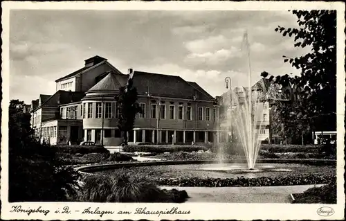 Ak Kaliningrad Königsberg Ostpreußen, Anlagen am Schauspielhaus