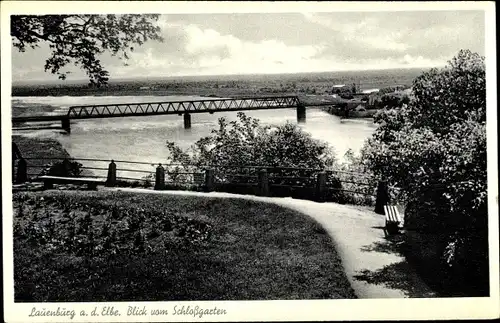 Ak Lauenburg an der Elbe, Elbpartie, Brückenpartie