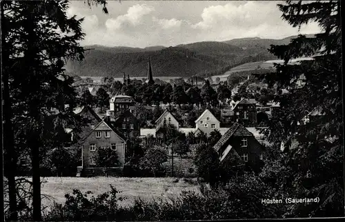 Ak Hüsten Arnsberg im Sauerland, Durchblick zum Ort