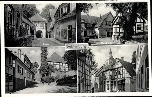 Ak Tecklenburg in Westfalen, Legge, Marktlinde, Geschäft, Straßenansicht
