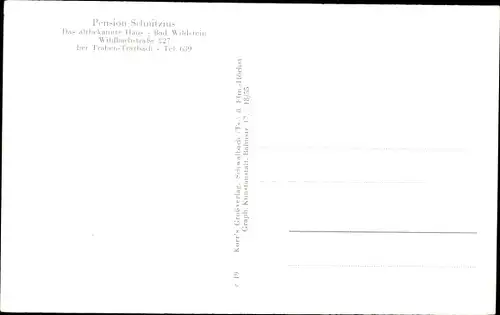 Ak Bad Wildstein Traben Trarbach an der Mosel, Pension Schnitzius