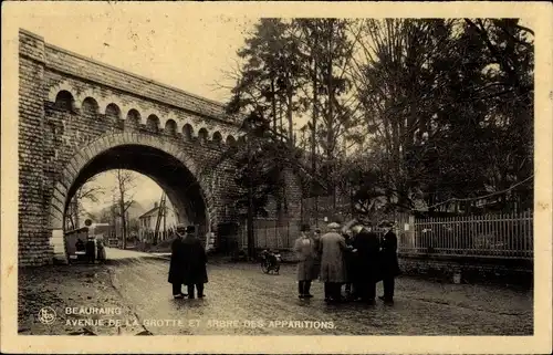 Ak Beauraing Wallonien Namur, Avenue de la Grotte et Arbre des Apparitions