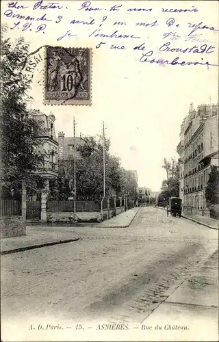 Ak Asnières Hauts-de-Seine, Rue du Chateau