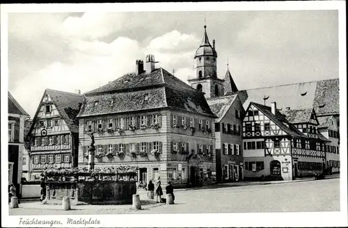 Ak Feuchtwangen in Mittelfranken, Marktplatz